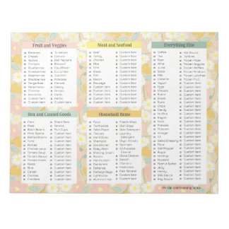 Grocery List Notepads, Grocery Personal Stationery Notepad