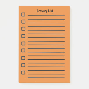 Grocery List Orange Sticky Notes 2nd  Edition