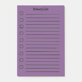 Grocery List Purple Sticky Notes 2nd Edition