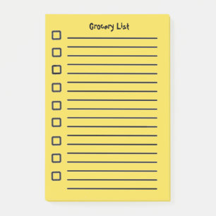 Grocery List Yellow Sticky Notes 2nd Edition