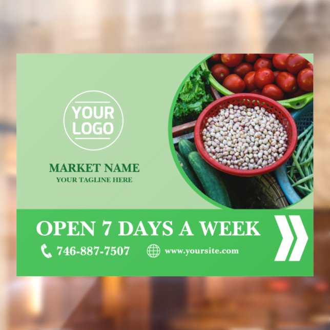 Grocery Market Custom Window Cling (Sheet 2)