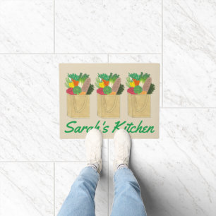 Grocery Shopping Greenmarket Market Fruit Veggies Doormat