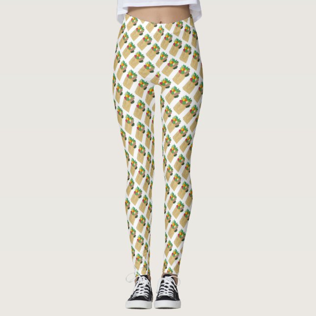 Grocery Shopping Greenmarket Market Fruit Veggies Leggings (Front)