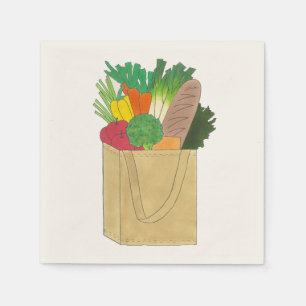 Grocery Shopping Greenmarket Market Fruit Veggies Napkin