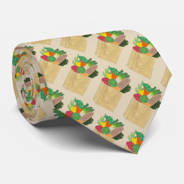 Grocery Shopping Greenmarket Market Fruit Veggies Tie (Rolled)