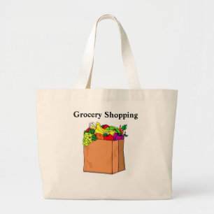 Grocery Shopping Large Tote Bag