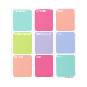 Grocery Shopping List Note Pad