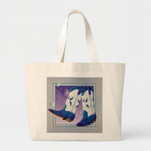 Grocery, Tote Bag - Electric Slide Cowboy Boots