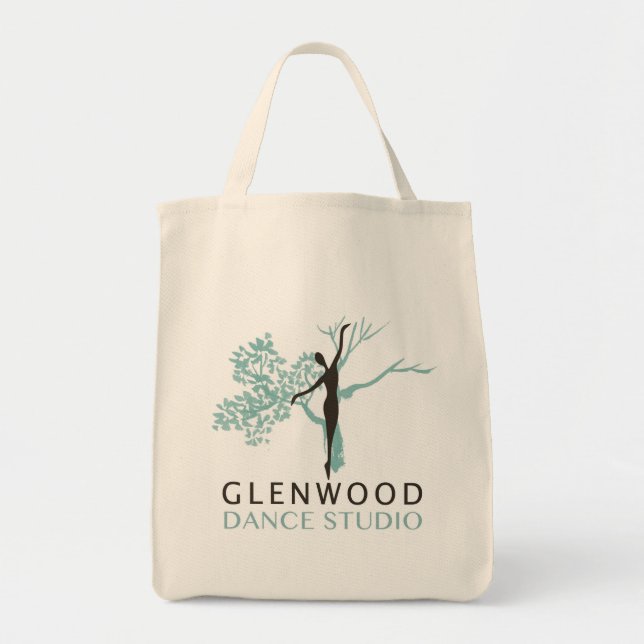 Grocery Tote  (black logo) Bag (Front)