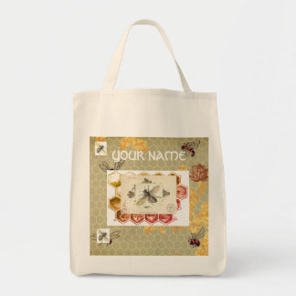 Grocery Tote PERSONALIZED W/ BEES Bag