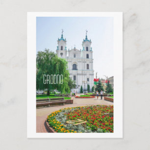 Grodno Belarus Architecture Cathedral People Postcard