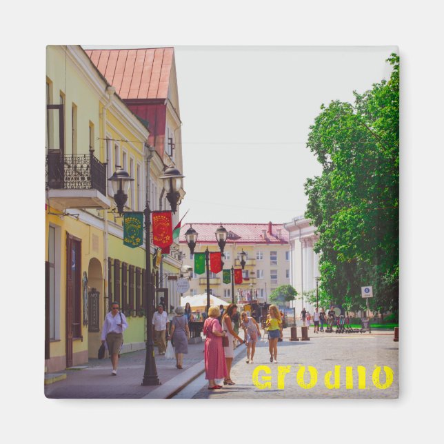 Grodno Belarus Architecture City View Street Magnet (Front)