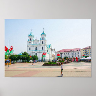 Grodno Belarus City Architecture Life People Poster