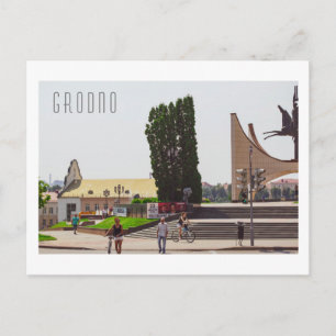 Grodno Belarus City Architecture Life Postcard