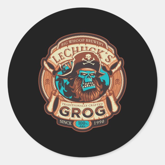 Grog - Craftt Beer - Monkey Islands 1  Classic Round Sticker (Front)