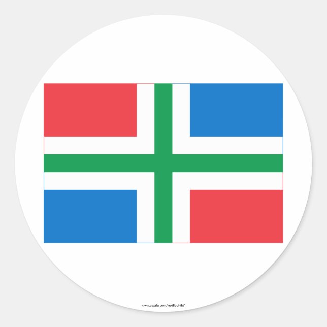 Groningen Flag Classic Round Sticker (Front)