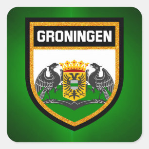 Groningen Flag Square Sticker