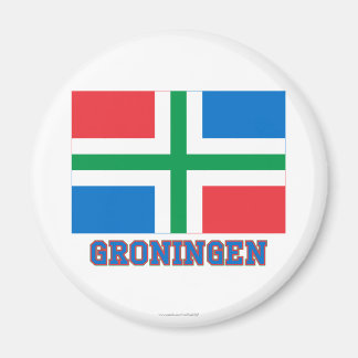 Groningen Flag with name Magnet