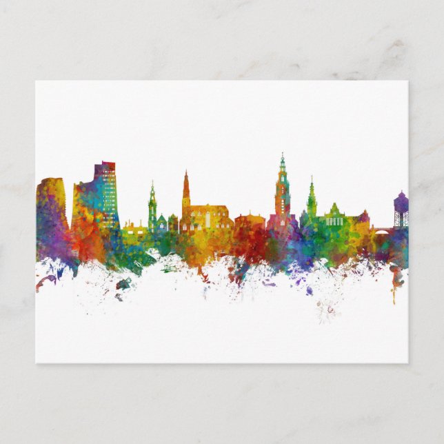 Groningen The Netherlands Skyline Postcard (Front)