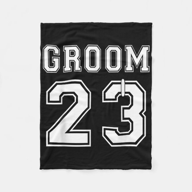 Groom 2023 Engagement Party Matching Honeymoon Jus Fleece Blanket (Front)