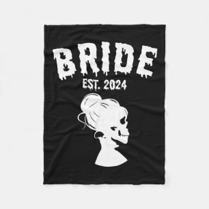 Groom 2024 Skeleton Couples Matching Wedding Hallo Fleece Blanket