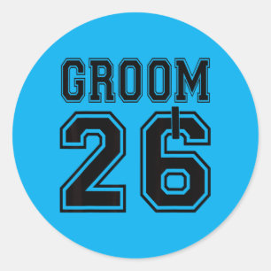 Groom 2026 Engagement Party Matching Honeymoon Classic Round Sticker