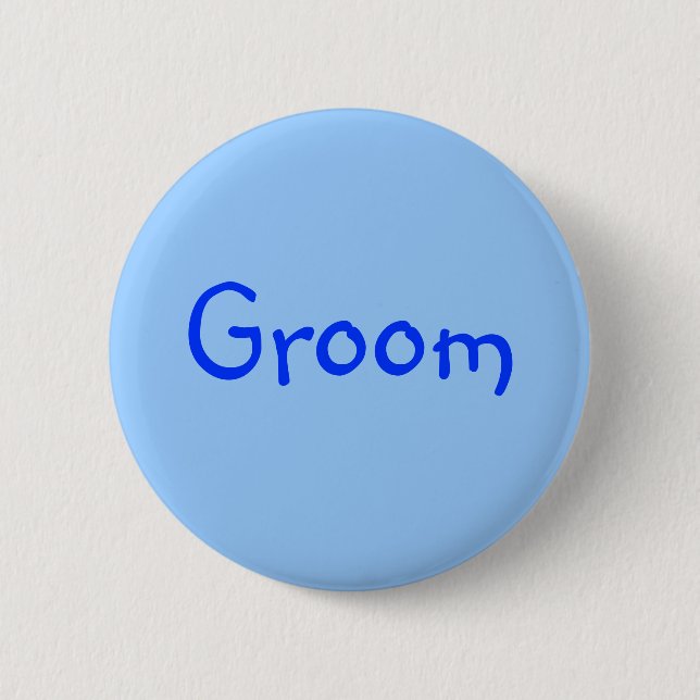 Groom 6 Cm Round Badge (Front)