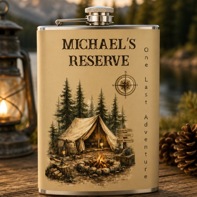 Groom Adventure Bachelor Weekend Whiskey Gift Hip Flask (Creator Uploaded)