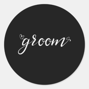 Groom And Bride Matching Outfits Wedding Just Marr Classic Round Sticker