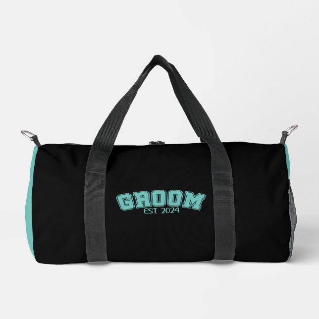 GROOM Aqua White  Duffle Bag (Front)