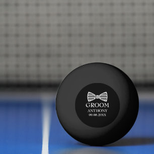 Groom Bachelor Party Black Modern Wedding  Ping Pong Ball
