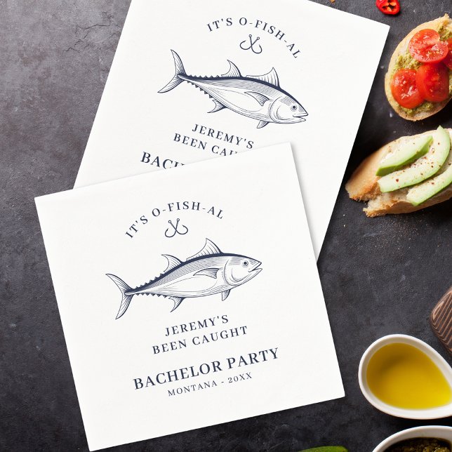 Groom Bachelor Party Fishing Trip Weekend Napkin (Creator Uploaded)