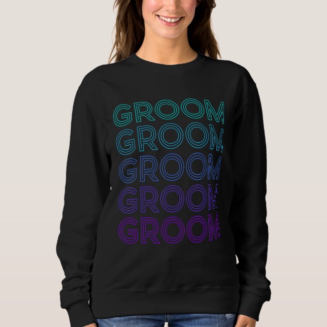 Groom Bachelor Party Retro Sweatshirt (Front)