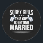 Groom Bachelor Supplies Party Wedding 1  Classic Round Sticker<br><div class="desc">Groom Bachelor Supplies Party Wedding 1</div>