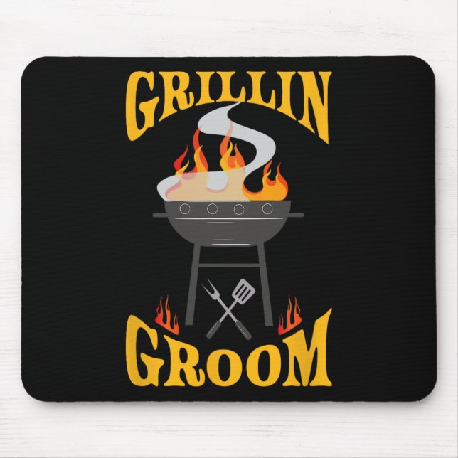 Groom Bbq Grill Smoker And Barbecue Chef  Mouse Pad (Front)