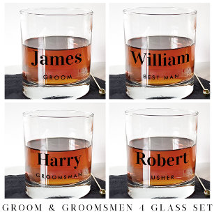 Groom Best Man Groomsman Wedding Whiskey Glass