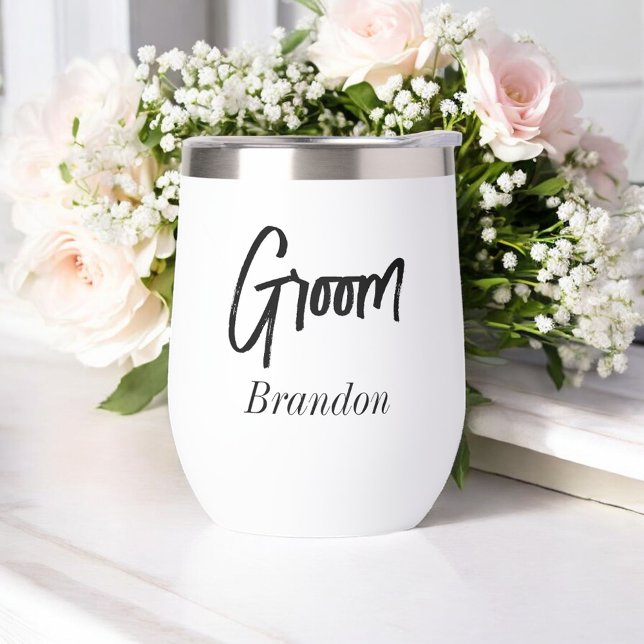 Groom Black White Script Wedding  (Creator Uploaded)