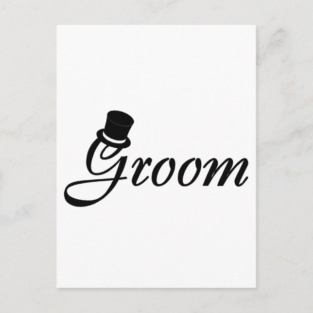 Groom (Blk Top Hat) Postcard (Front)
