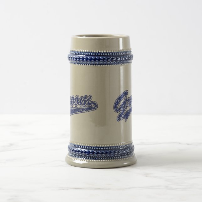 Groom Blue Beer Stein (Center)