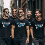 Groom Blue Bowtie Bachelor Party T-Shirt<br><div class="desc">Funny blue,  black and white bachelor party t-shirt for a groom and his groomsmen.  Grab one for each member of your friend group.</div>