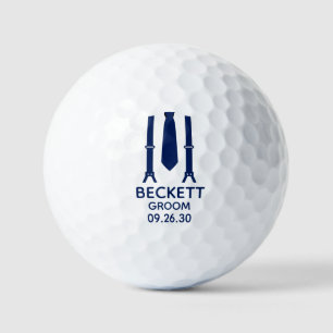 Groom Blue Tie Golf Balls