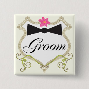 Groom Bow Tie Wedding Badges