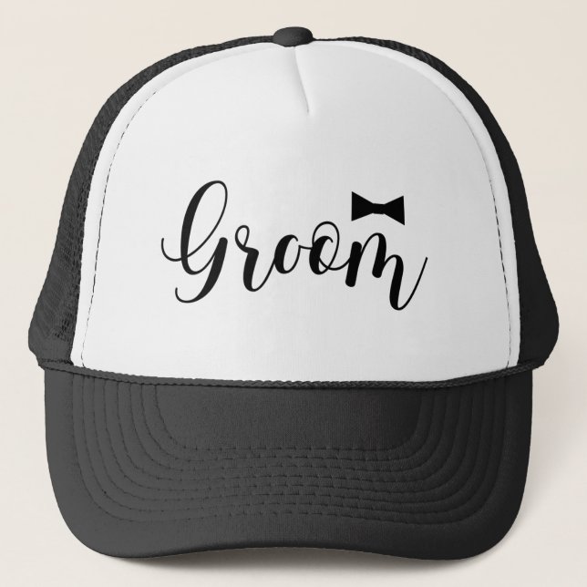 Groom-Bowtie Wedding,-Bachelor-party Trucker Hat (Front)