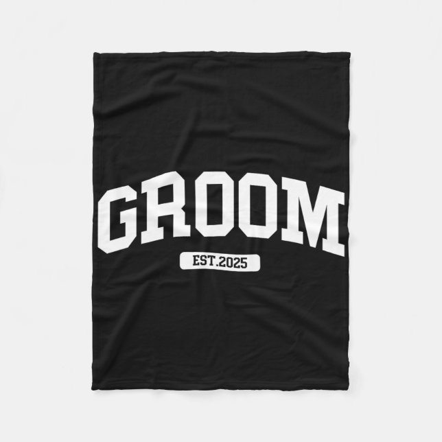Groom Bride 2025 Just Married Couples Engagement W Fleece Blanket (Front)
