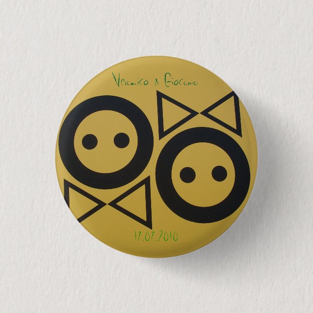 Groom & Bride 3 Cm Round Badge (Front)