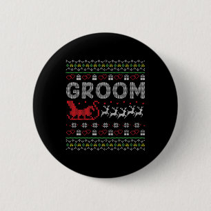 Groom Bride Christmas Xmas Ugly Matching Couple Gi 6 Cm Round Badge