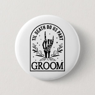 Groom Bride Engagement Wedding Halloween Couple Ma 6 Cm Round Badge