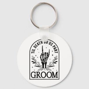 Groom Bride Engagement Wedding Halloween Couple Ma Key Ring