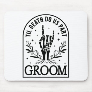Groom Bride Engagement Wedding Halloween Couple Ma Mouse Pad