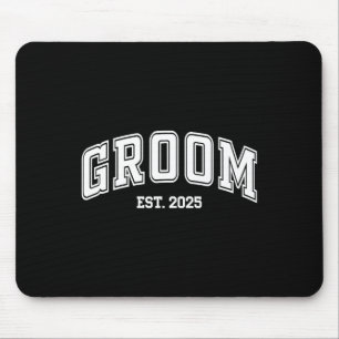 Groom Bride Est. 2025 Retro Just Married Couples W Mouse Pad